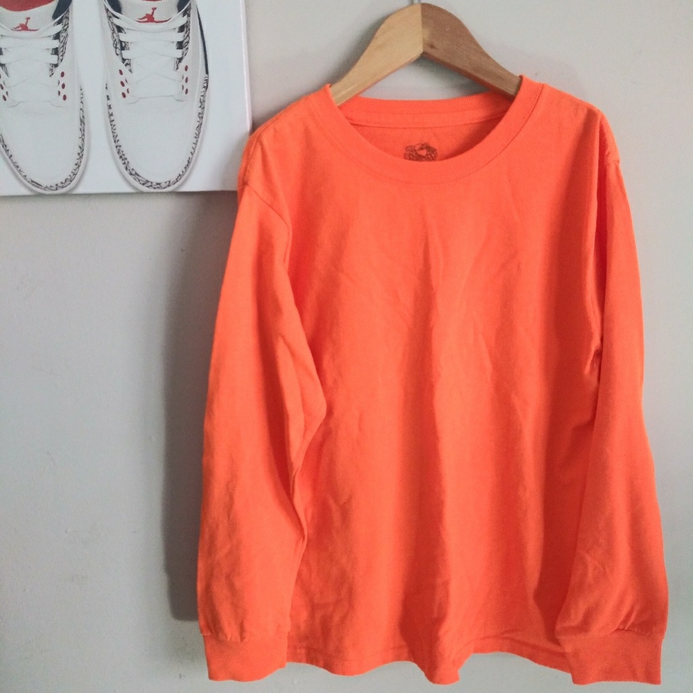 Size 8 Kids safety orange long sleeve
